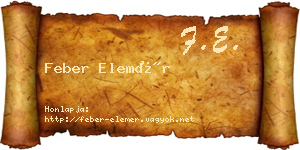 Feber Elemér névjegykártya