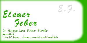 elemer feber business card